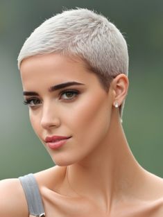 Clara Alonso Hair, Pixie 2024, Blonde Asian Hair, Spikey Short Hair, Buzz Cut Hairstyles, Clara Alonso, Short Hair Designs, Short Shaved Hairstyles, Short Spiky Hairstyles