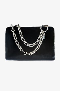 Himalia Silver Bag Chain Silver Bag, Felt Pouch, Black Leather Clutch, Silver Bags, Chain Belts, Bag Chain, Waist Chain, Belt Accessories, Chain Belt