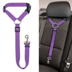 the seat belt is attached to the back of a car with two hooks on each side