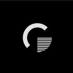 a black and white logo with the letter c in it's center, on a dark background