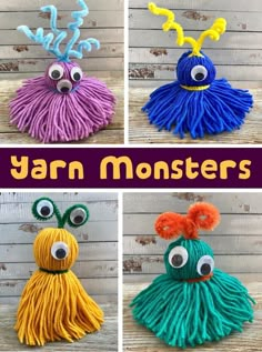 yarn monster craft for kids to make