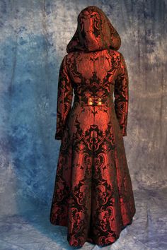 The Winterfield Coat by SamiahFineClothing on Etsy Noble Fitted Winter Outerwear, Elegant Fitted Outerwear With Detachable Hood, Luxury Long Sleeve Costume Outerwear, Elegant Red Costume Outerwear, Adventure Clothes Fantasy Coats & Jackets, Winter Fantasy Long Coat Outerwear, Medieval Clothing Coats & Jackets, Long Victorian Coat, Victorian Coats & Jackets