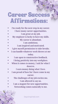 money affirmations Daily Affirmations For Women Success, Affirmation For Happiness, Positive Career Affirmations, Successful Career Affirmations, Hobbies Affirmations, Intelligence Affirmations, Learning Affirmations