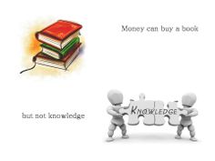 two people holding puzzle pieces with the words money can buy a book but not knowledge