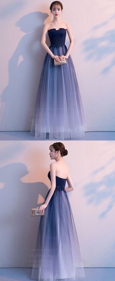 Strapless Tulle Dress For Banquet, Purple Tulle Skirt Prom Dress, Purple Tulle Bridesmaid Dress, Bridesmaid Gown With Sheer Tulle Bodice, Strapless Tulle Dress With Fitted Bodice For Banquet, Strapless Purple Tulle Evening Dress, Bridesmaid Tulle Ball Gown, Tulle Bridesmaid Ball Gown, Tulle Ball Gown For Bridesmaids