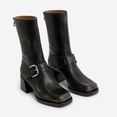 Mid Calf Black Boots, Mid Calf Boots Outfit, Calf Boots Outfit, Black Biker Boots, Black Mid Calf Boots, Fantastic Shoes, Get Even, Winter Aesthetic, Calf Boots