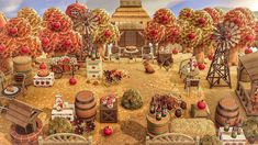 an image of a farm with apples and other things