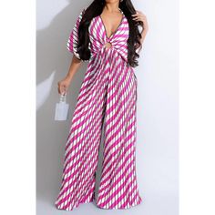 This sophisticated jumpsuit features a stripe print and pleated wide legs for a luxurious and elegant look. Made with high-quality materials, it offers both style and comfort. Available in sizes S-2XL, it is designed for a perfect fit. Elevate your wardrobe with this exclusive piece. Length Floor-Length Style Sexy & Club Fabric Type Blended fabrics Material Polyester Neckline V-Neck Pattern Type Striped Sleeve Length Short Season Summer Fabric Non-Stretch Striped V-neck Jumpsuits And Rompers For Summer, Chic Striped Summer Jumpsuits And Rompers, Chic Striped Jumpsuits And Rompers For Summer, Trendy Striped Jumpsuits And Rompers For Beach, Chic Striped Jumpsuits And Rompers For Beach, Trendy Striped Jumpsuits And Rompers For Vacation, Trendy Striped Jumpsuits And Rompers For Summer, Striped V-neck Jumpsuits For Vacation, Striped Jumpsuits For Summer Night Out