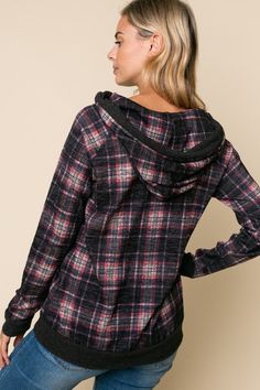 BRUSHED MELLANGE PLAID AND SOLID MIXED HOODIE SWEATSHIRT TOP95% POLYESTER, 5% SPANDEX MADE IN USAS/M/L 2-2-2 Style: Casual Print / Pattern: PLAID Fit: Regular Embellishment: HOODIE Sleeve: Long Sleeve Lining: No Made In: Made In U.S.AFabric Contents: 95% POLYESTER, 5% SPANDEXNon-sheer fabricCare Instructions: Machine wash cold, Do not bleachSize Measurement (inch): S: 36.0-38.0 (Bust), null (Waist), null (Hips), null (Length) M: 38.0-40.0 (Bust), null (Waist), null (Hips), null (Length) L: 40.0- Print Pattern, Hoodie Sweatshirt, Style Casual, Print Patterns, Active Wear, Plaid, Sweatshirts Hoodie, Spandex, Sweatshirts