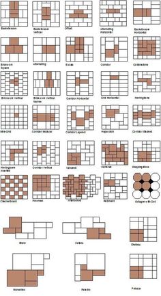 the different shapes and sizes of brick tiles are shown in this diagram, which shows how to