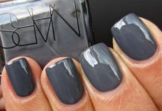 Nars Storm Bird swatch (shade) Dark Grey Nails, Grey Nail, Grey Nails, Nails 2016, Nail Polish Trends, Gray Nails, Colorful Nail Designs, Fall Nail Colors, Beauty Ideas