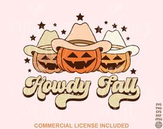 a halloween themed logo with pumpkins and jack - o'- lanterns