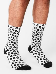 " Wild Safari Animal Print Patterns - Black and White Leopard Print" Socks by Rainbow000 | Redbubble - Animal Print Socks for Men and women - Black and White Leopard Print Socks for Men and Women - Men’s Black and White Socks - Animal Prints for Men -  Black and White Men’s Fashion Socks Animal Print Socks, Black And White Socks