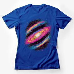 Galaxy Print T-Shirt, Colorful Space Graphic Tee, Unisex Cosmic Art Top, Stargazer Gift, Vibrant Planetary Design Shirt Female T-Shirt Custom graphic T-Shirt.Customize your color Space Graphic Tee, Space Tee, Art Top, Cosmic Art, Colorful Space, Galaxy Print, Shirt Female, Casual Summer Shirts, Friends Shirt