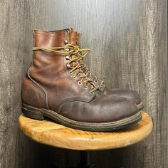 Vintage Red Wing Leather Boots Mens Workwear Boots Irish Setter Logger Lineman Boots Steel Toe Red Wing Boots Made In Usa These Go Great With Workwear Pants Or Selvedge Jeans For An Americana Indie Streetwear Look Good Used Condition With Lots Of Life Left Please See Photos For Wear Tagged 8.5 Mens With A Wide Toe Boxy Ee Lineman Boots, Workwear Boots, Indie Streetwear, Wing Boots, Red Wing Boots, Workwear Pants, Red Wing Shoes, Mens Workwear, Mens Leather Boots