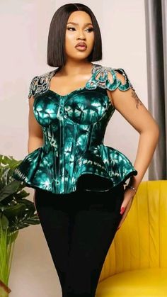 Corset Fashion Outfits, African Print Tops, African Fashion Modern