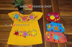 "Have a Touch of Color with this one of a kind made with LOVE Mexican Hand Embroidered Style Top. It fits comfortably and can be used casually with your favorite jeans or dress it up with a jacket and pumps. Must know: Each piece is made with Love (Handcrafted) and there could be a difference in pattern and colors from the profile picture. Fabric is comfortable cotton known as manta. Washing instructions: Handwash (preferable) Use delicate cycle Air dry Sizes: Onesize (Unitalla) Bust 38-40\" Len Artisan Embroidered Tops For Summer, Artisan Embroidered Summer Top, Yellow Handmade Bohemian Top, Handmade Yellow Bohemian Top, Bohemian Tops With Machine Embroidery, Yellow Bohemian Tops For Festivals, Bohemian Multicolor Tops With Machine Embroidery, Bohemian Top, Gilbert Az