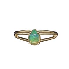 Beautiful Ethiopian Opal Solitaire Ring in Solid 14K Yellow Gold | Pear 7x5mm Teardrop Opal Promise Ring Fine Jewelry, Teardrop Opal Promise Ring In Fine Jewelry Style, Beautiful Ethiopian, Opal Solitaire Ring, Designer Silver Jewellery, Ethiopian Opal Ring, The Modern Bride, Jewelry Showcases, Oval Ring