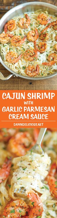 cajun shrimp with garlic and mexican cream sauce is shown on the cover of this cookbook