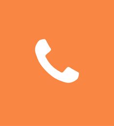 an orange background with a white phone icon