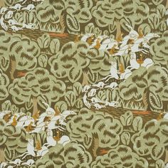 an old wallpaper with birds and trees on it