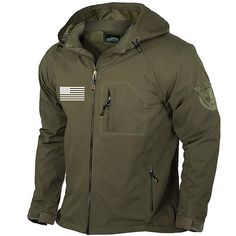 Season:Winter,Fall; Fabric:Cotton; Sleeve Length:Long Sleeve; Gender:Men's; Style:Casual; Occasion:Sports Outdoor,Camping  Hiking; Fit Type:Regular Fit; Function:Waterproof,Rain Waterproof,Lightweight; Pattern:American US Flag; Design:Embroidered,Graphic,Side Pockets,Zip Front; Neckline:Hooded; Outerwear Type:Jacket,Raincoat,Shell Jacket; Listing Date:08/30/2024; Bust:null; Length:null; Shoulder Width:null; Sleeve:null Graphic Jackets, Hooded Rain Jacket, Fall Fabric, Us Flag, Camping Hiking, Shell Jacket, Flag Design, Mens Outerwear, Season Winter