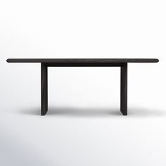 an empty black table on a white background with no one around it or someone else