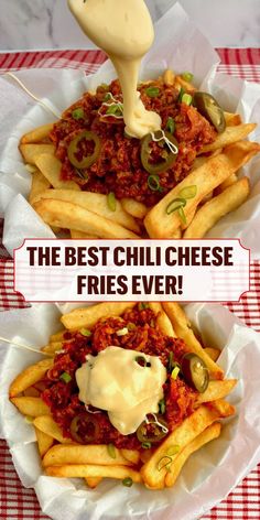 the best chili cheese fries ever are made with only three ingredients and they're ready to be eaten