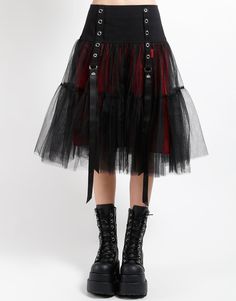 TRIPP NYC - TUTU RIBBON SKIRT RED Gothic Tutu Skirts, Black And Burgundy Tulle Skirt, Red Tulle Skirt With Dress, Black Tutu Skirt Leather Jacket, Ribbon Tutu Skirt, Ribbon Tutu, Ribbon Skirt, Ribbon Skirts, Tripp Nyc