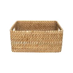 a woven basket on a white background