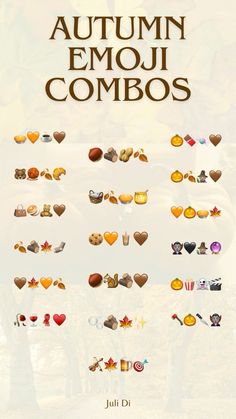 the autumn emoji combos are on display in this poster, and it's also available for purchase