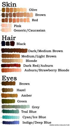 the different shades of hair are shown in this chart