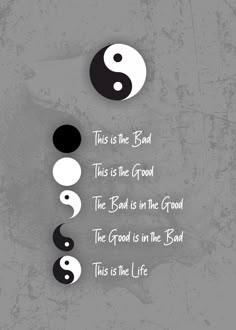 an image of yin symbols with the words, this is the bond that is the good