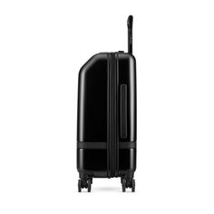 NOMATIC makes packing and plane travel as painless as possible with this sleek carry-on suitcase. Clad in classic black, the faceted polycarbonate shell is virtually indestructible. Interior magnetic compression straps and a folding compression panel maximize the 30-liter capacity of the carry-on size. Silent wheels and a three-stage handle maneuver smoothly through airports, train stations and beyond, while locking zippers offer security as you explore the world.   • 3-stage aluminum handle  • Modern Black Luggage With Luggage Sleeve, Modern Black Luggage With Sleeve, Modern Black Luggage For Business Trips, Carry On Size, Train Stations, Plane Travel, Carry On Suitcase, Explore The World, Train Station