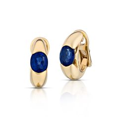 Bulgari Sapphire Earrings Elegant Sapphire Earrings With Polished Finish, Luxury Sapphire Yellow Gold Earrings, Luxury Yellow Gold Oval Clip-on Earrings, Luxury Oval Yellow Gold Clip-on Earrings, Formal Fine Jewelry Huggie Earrings With Gemstones, Hallmarked Sapphire Earrings In Yellow Gold, Hallmarked Yellow Gold Sapphire Earrings, Yellow Gold Sapphire Earrings Hallmarked, Formal Yellow Gold Sapphire Earrings