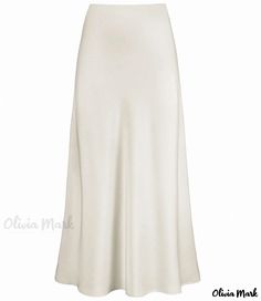 Olivia Mark - Sleek and Elegant High-Waisted Fish Tail Half Skirt with Smoothly Textured Finish Wraparound Skirt, Rice White, Fluid Design, High Rise Skirt, Sheer Skirt, Elegant Drapes, Fish Tail, Half Skirt, Flowing Skirt