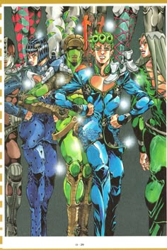 an image of the cover to green lanterner and other characters in front of them