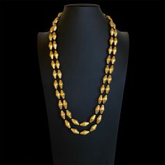 Dolki beads necklace. Made with brass. length adjustable Traditional Cheap Long Beaded Necklaces, Dolki Beads Necklace, Poosalu Necklace, Dholki Beads, Maharashtrian Jewellery, Black Beaded Jewelry, Beads Necklace, Black Beads, Beaded Jewelry