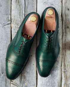 Formal Men, Cap Toe Shoes, Slipon Shoes, Handmade Leather Shoes, Leather Oxford Shoes, Brogue Shoes, Black Cap, Leather Cap, Mens Green