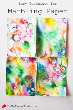 an easy technique for marbling paper is great for kids to do with their own hands