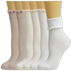 White Cute Socks, Cute Socks Aesthetic, Coquette Socks, 80s Socks, Cute Ankle Socks, Cotton Spinning, 2024 List, Frill Socks, 50s Aesthetic