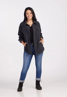 Interested in a new Fall Women's Merino Wool Shirt Jacket? The Sawyer by Woolx gives you extreme warmth along with full movement stretch. Carry some necessities in the chest button pockets while keeping your hands cozy in the hand warmer pockets. Shop the BEST fitting Shacket at Woolx.com! Womens Shacket