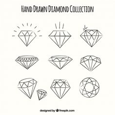 hand drawn diamond collection in black and white with the words,'hand drawn diamond collection '