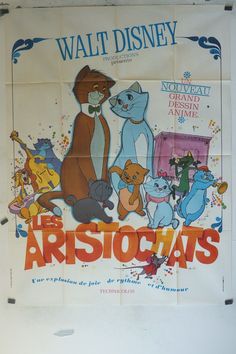 an old movie poster for the aristoats