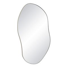 an oval shaped mirror on a white background