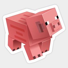 a pink pig sticker on a white background