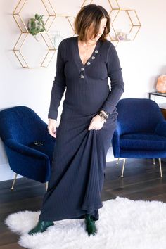 StyleDahlia wearing a Free People black maxi dress and Aquatalia boots. #styledahlia #freepeople #allblackoutfit #blackdress #aquatalia #over40style #styleover40 People Dress, Black Maxi, Free People Black, In Bloom