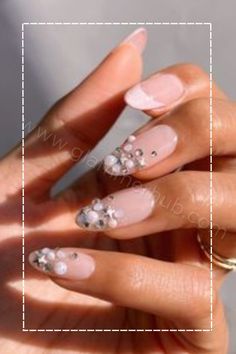 18 Pearl Nails Designs: 1. Classic French 2. Mermaid 3. Ombre 4. Blush Pink 5. 3d Rhinestones 6. Glitter 7. Pastel 8. Black, tips and more Pearl French Tips, Blue Pearl