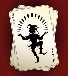 the joker playing card on a red background stock photo - image 349784