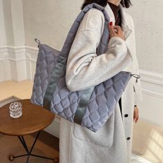 Ansel Women's Large Quilted Handbag | Ultrasellershoes.com – Ultra Seller Shoes Winter Travel Nylon Shoulder Bag, Nylon Shoulder Bag For Daily Use In Winter, Winter Nylon Shoulder Bag For Daily Use, Gray Nylon Shoulder Bag, Everyday Nylon Bag For Winter, Gray Nylon Shoulder Bag For School, Winter Nylon Bags For Shopping, Nylon Shopping Bags, Winter Nylon Shopping Bags